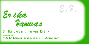 erika hamvas business card